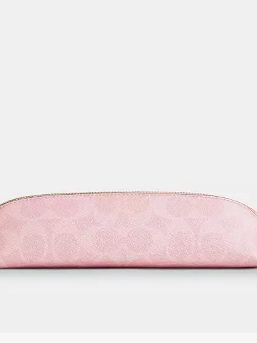 NWT COACH Pencil Case In Signature Canvas Gold Powder Pink Pouch Bag CEA52 - NEW